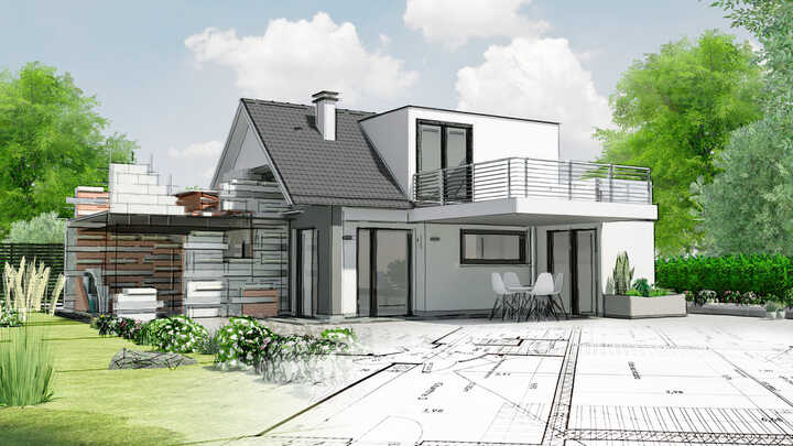 Home renovation sketch, planning