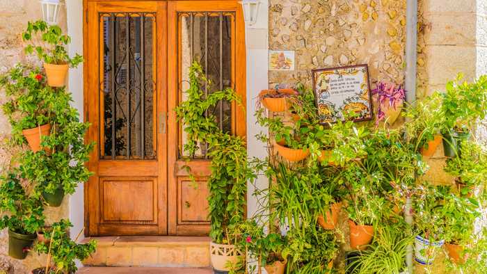 Mediterranean style home entrance