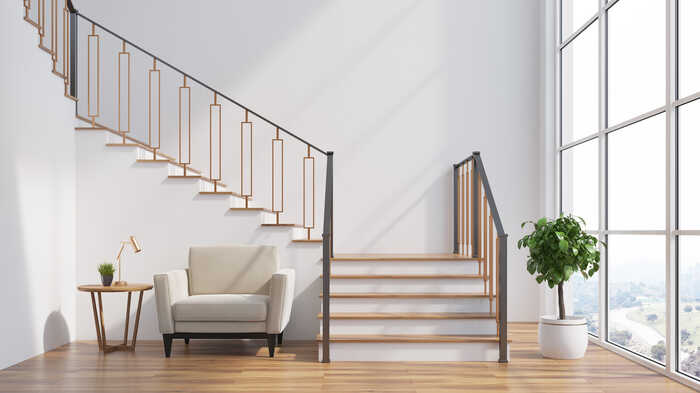 elegant white staircase