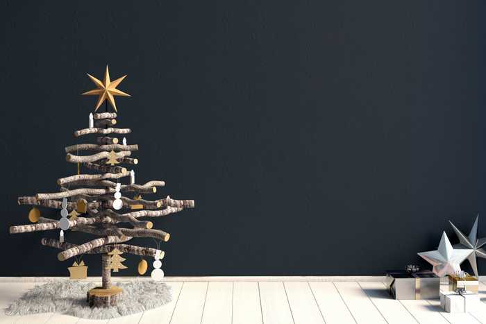 Wooden stick Christmas tree