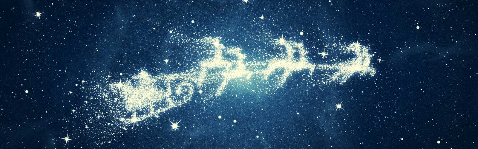Star forming Santa's sleigh and reindeer