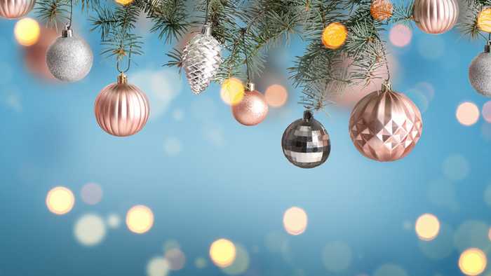 Christmas tree with pink and silver baubles