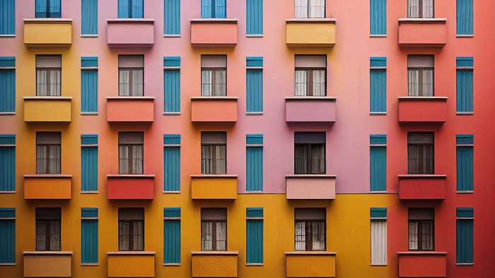 multicoloured street in italy