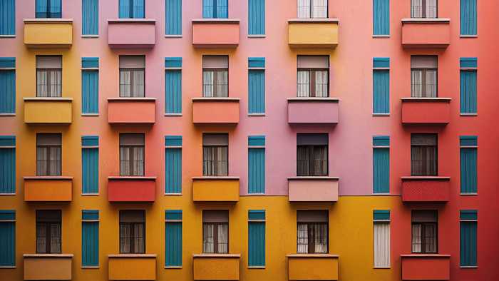 multicoloured street in italy multicoloured street in italy