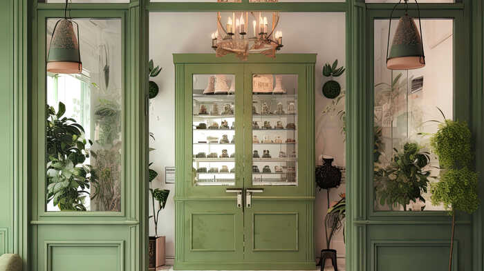 green entranceway