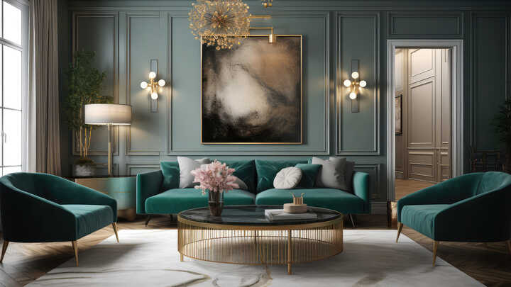 art deco living spaces