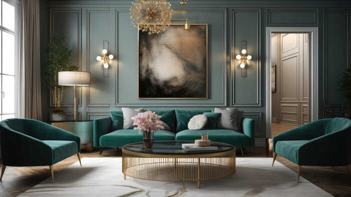 art deco living spaces