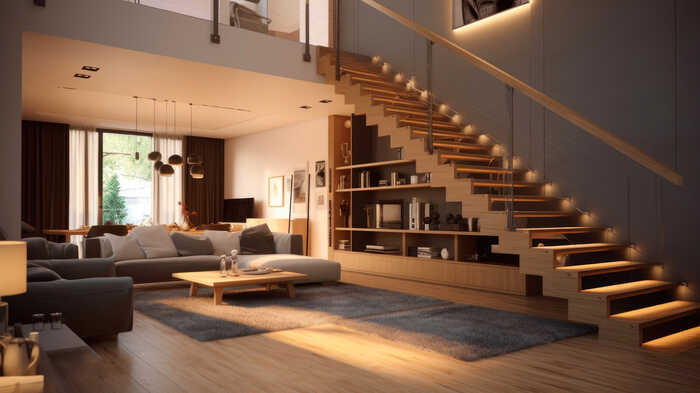 open plan living room