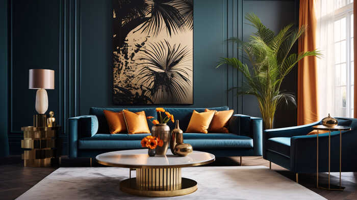 modern art deco living room