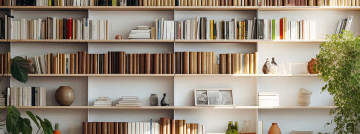 book shelf in a modern home