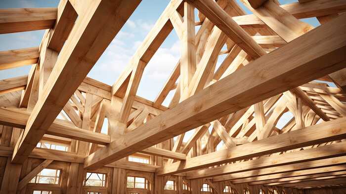 interior timber frame construction house