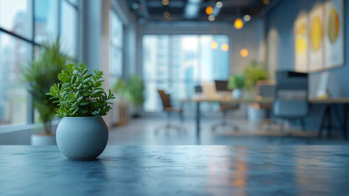 plant in an office