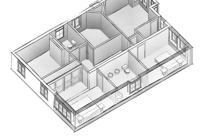 A Madienhead Planning 3D View of a First Floor Cutaway