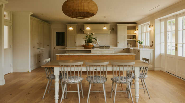Open plan kitchen with island